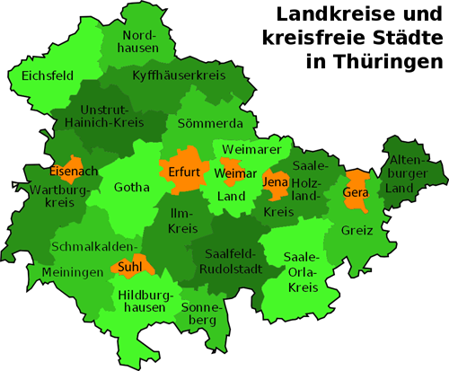 Untergliederungen des Landesverbands Thüringen